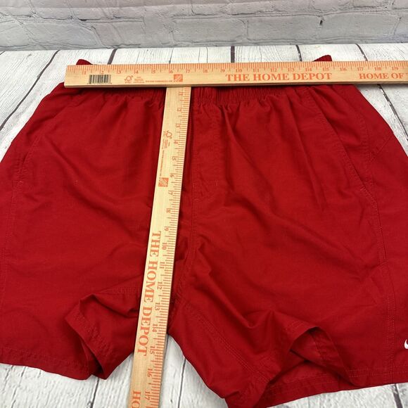 Vintage Nike Swim Shorts Mens XL Trunks Red Spellout Swoosh Back Logo Mesh Lined - Picture 7 of 8